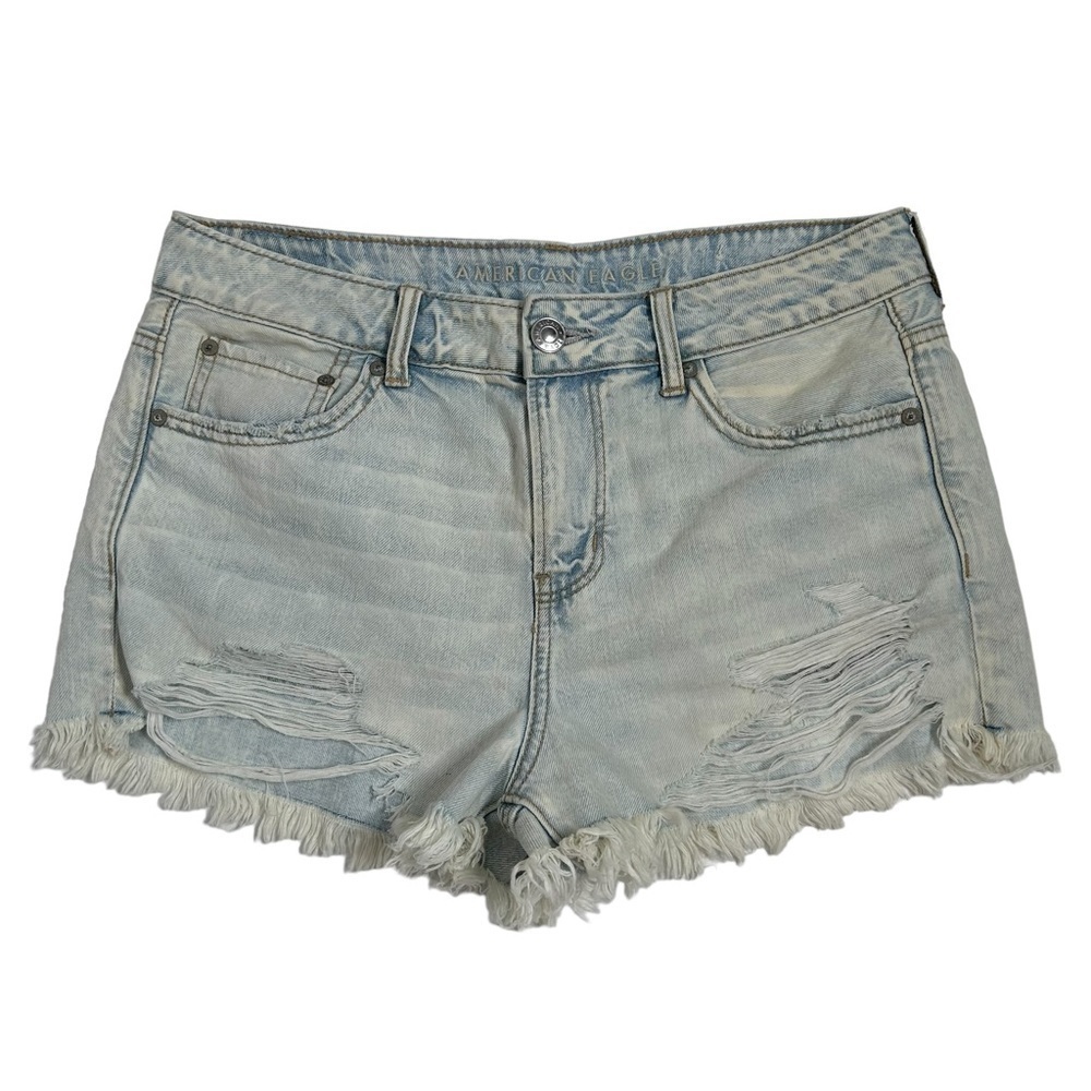NWT American Eagle Outfitters Light Wash Distressed High Rise Denim Shorts